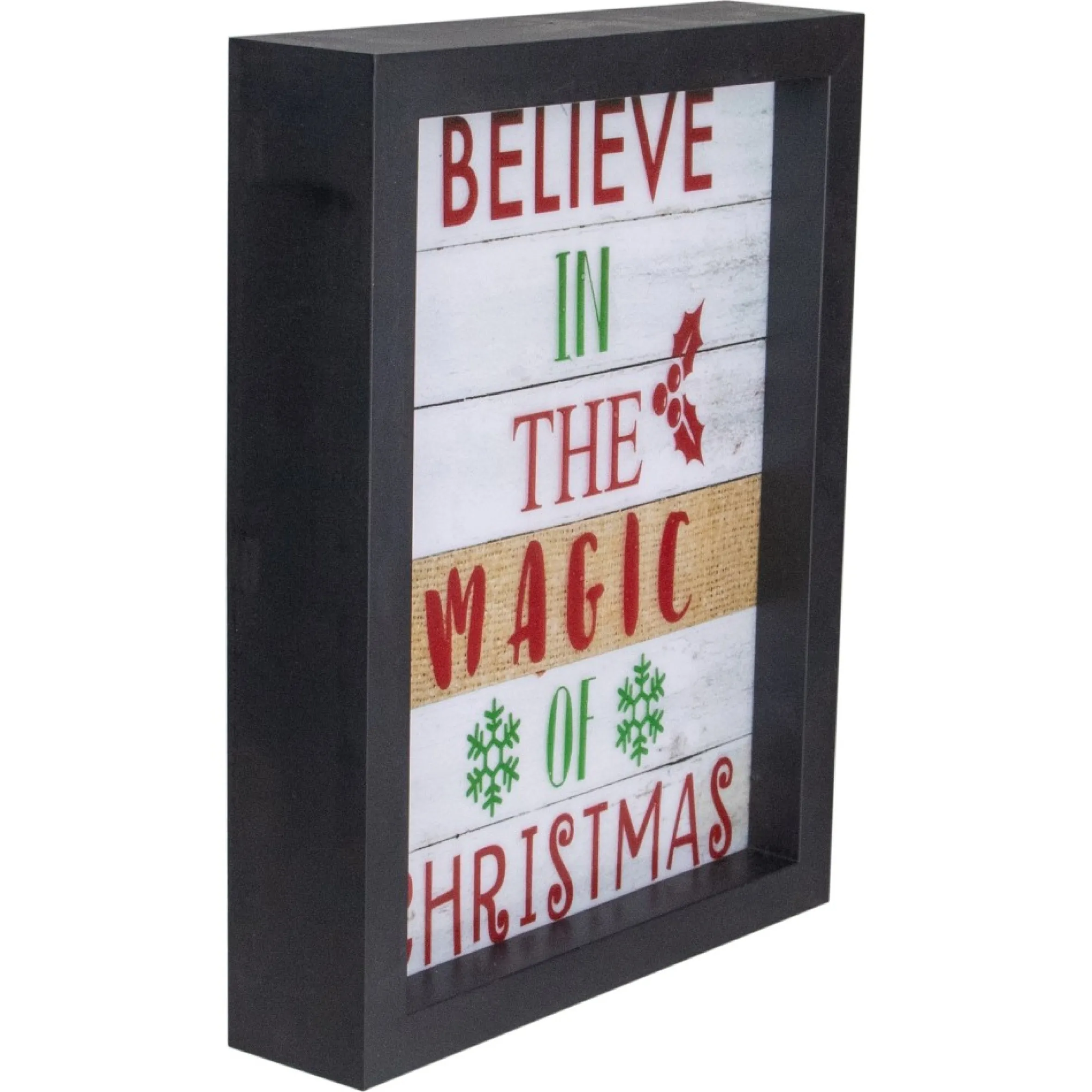 9" Led Lighted 'Believe In The Magic Of Christmas' Shadow Box Wall Art
