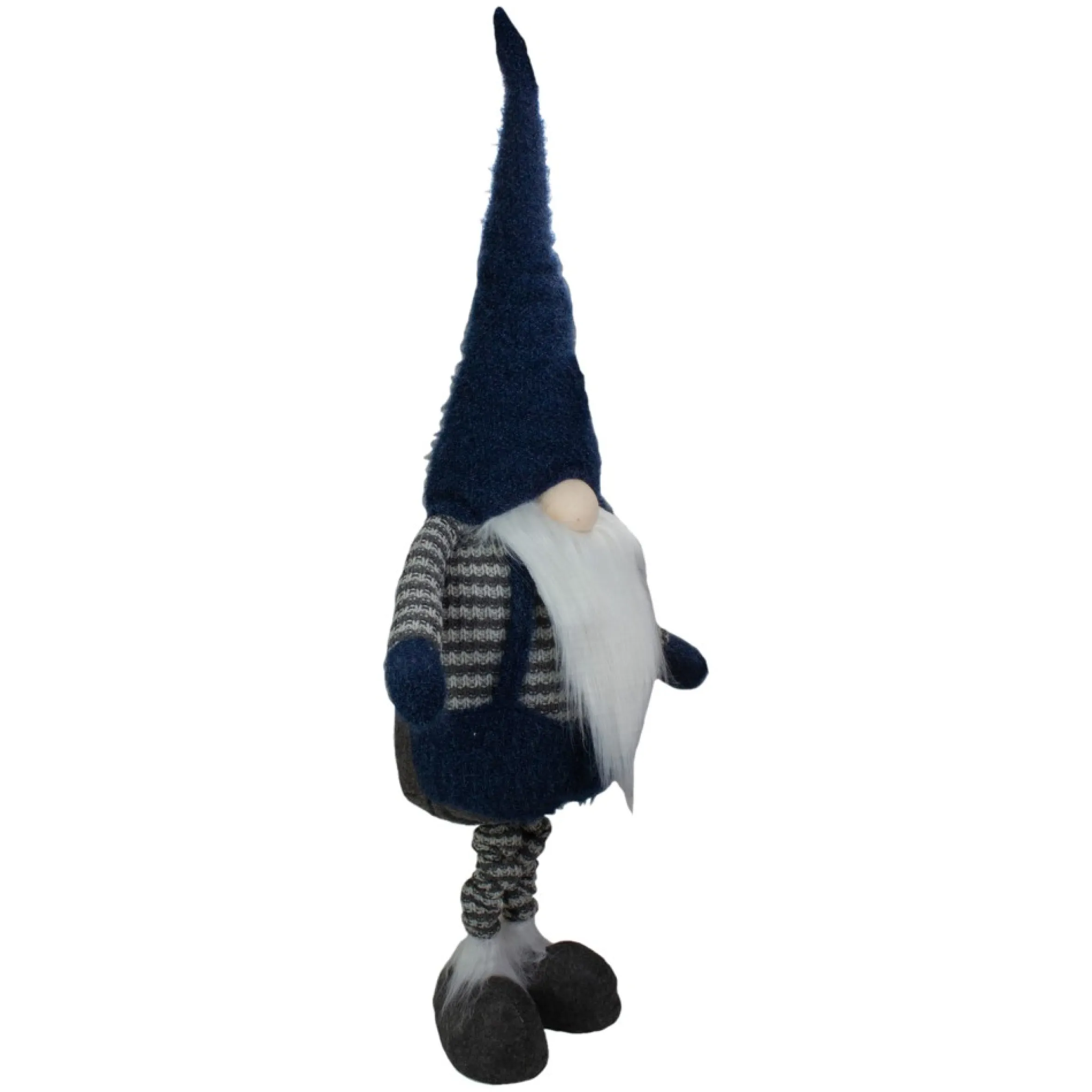41" Led Lighted Blue And Gray Extendable Gnome Christmas Figure