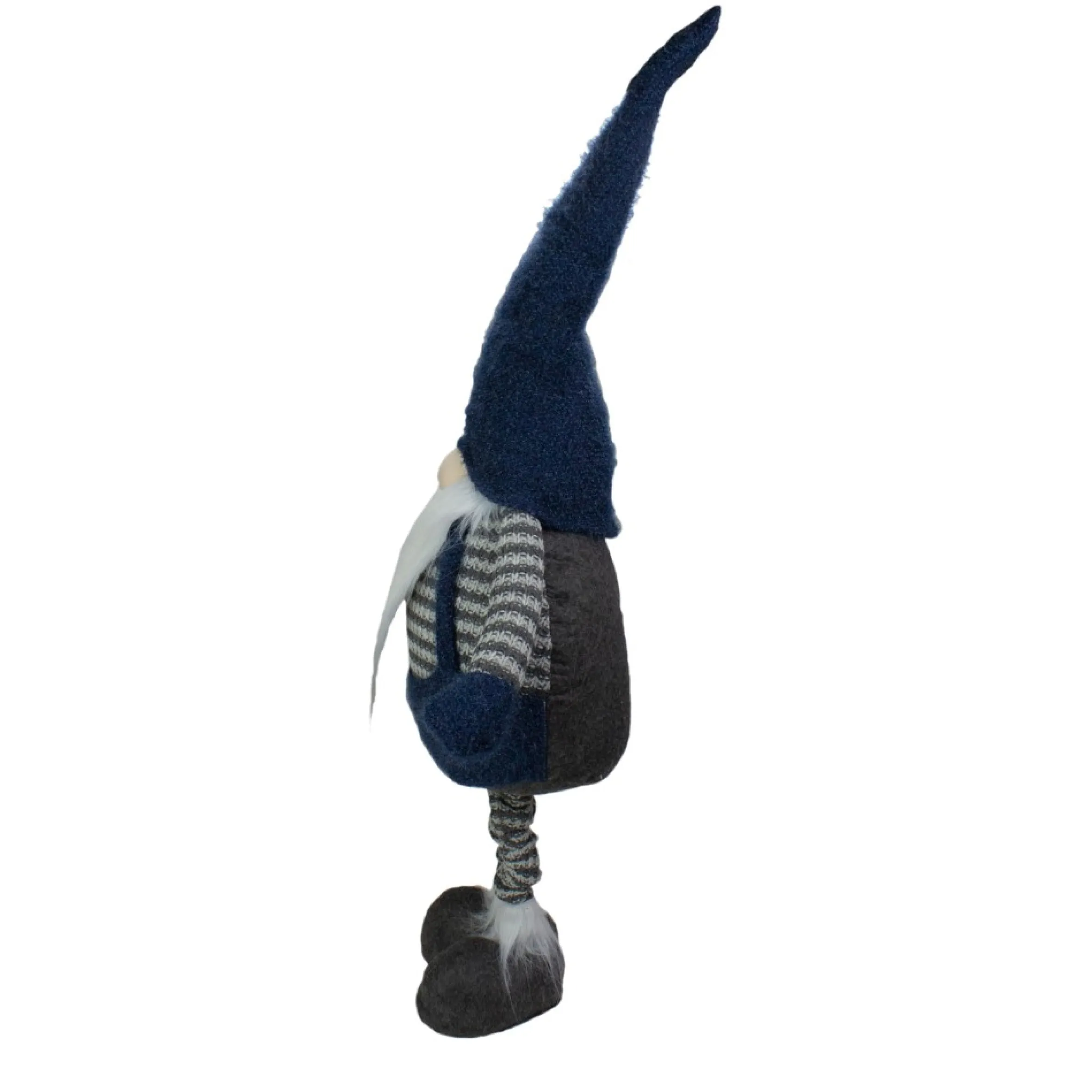 41" Led Lighted Blue And Gray Extendable Gnome Christmas Figure