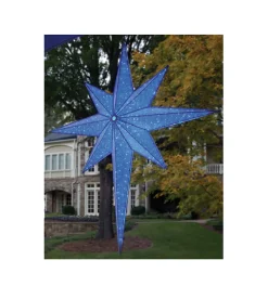 72" Led Lighted Blue And Silver Moravian Star Commercial Hanging Christmas Light Decoration