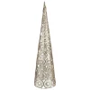 23.5" Led Lighted B/O Gold Glittered Wire Sunburst Christmas Cone Tree - Warm White Lights