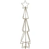 17.5" Led Lighted B/O Gold Glittered Wire Christmas Cone Tree - Warm White Lights