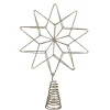 12" Led Lighted B/O Gold Glittered Geometric Star Christmas Tree Topper - Warm White Lights