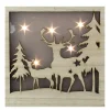 Led Lighted Buck And Doe Silhouette Wood Christmas Wall Plaque