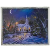 Led Lighted Church At Night Framed Christmas Canvas Wall Art 19" X 15"