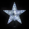 8.5" Led Lighted Clear 5 Point Star Christmas Tree Topper, White Lights
