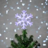 14.75" Led Lighted Clip-On Snowflake Christmas Tree Topper, White Lights