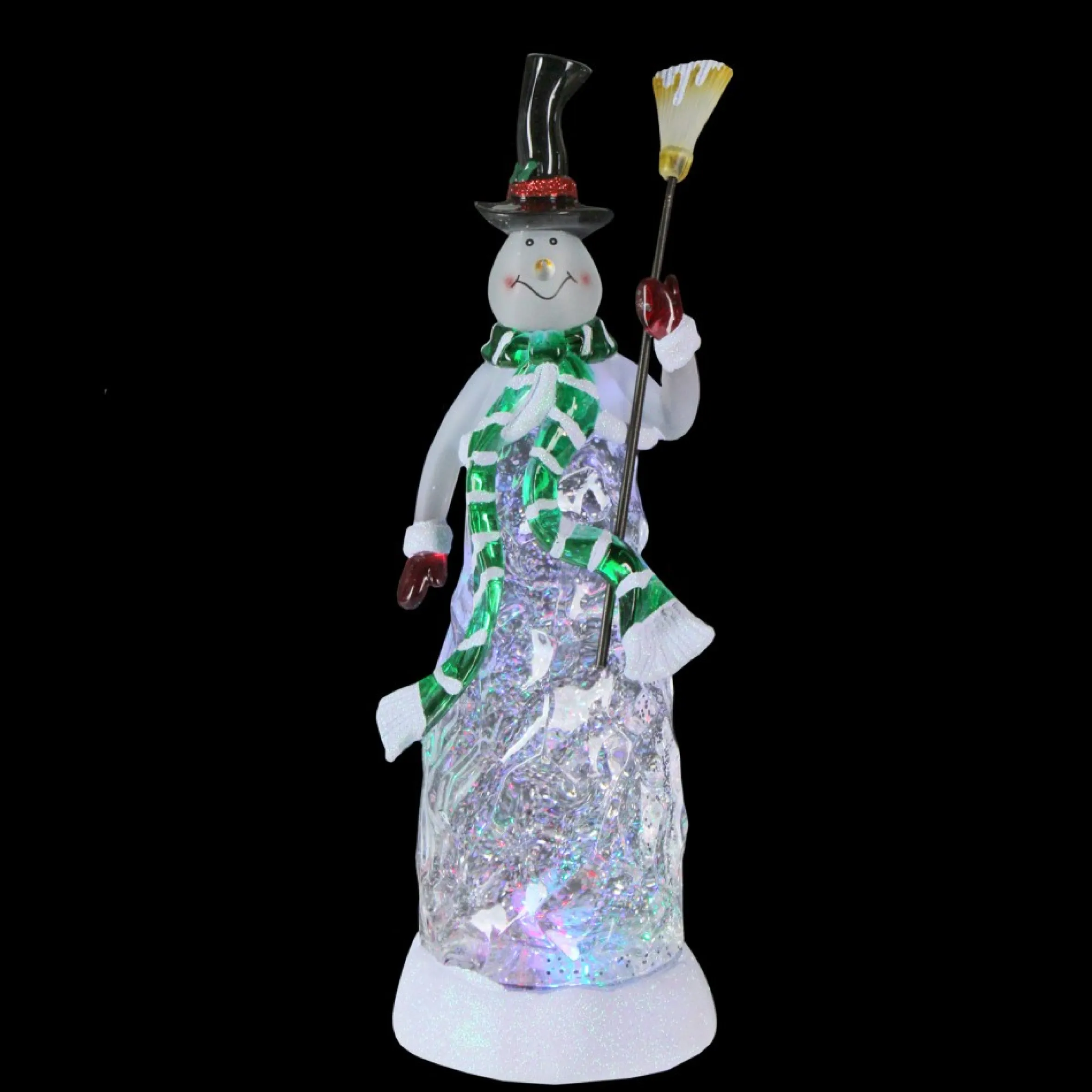 Led Lighted Color Changing Snowman Christmas Glittering Snow Dome 11"