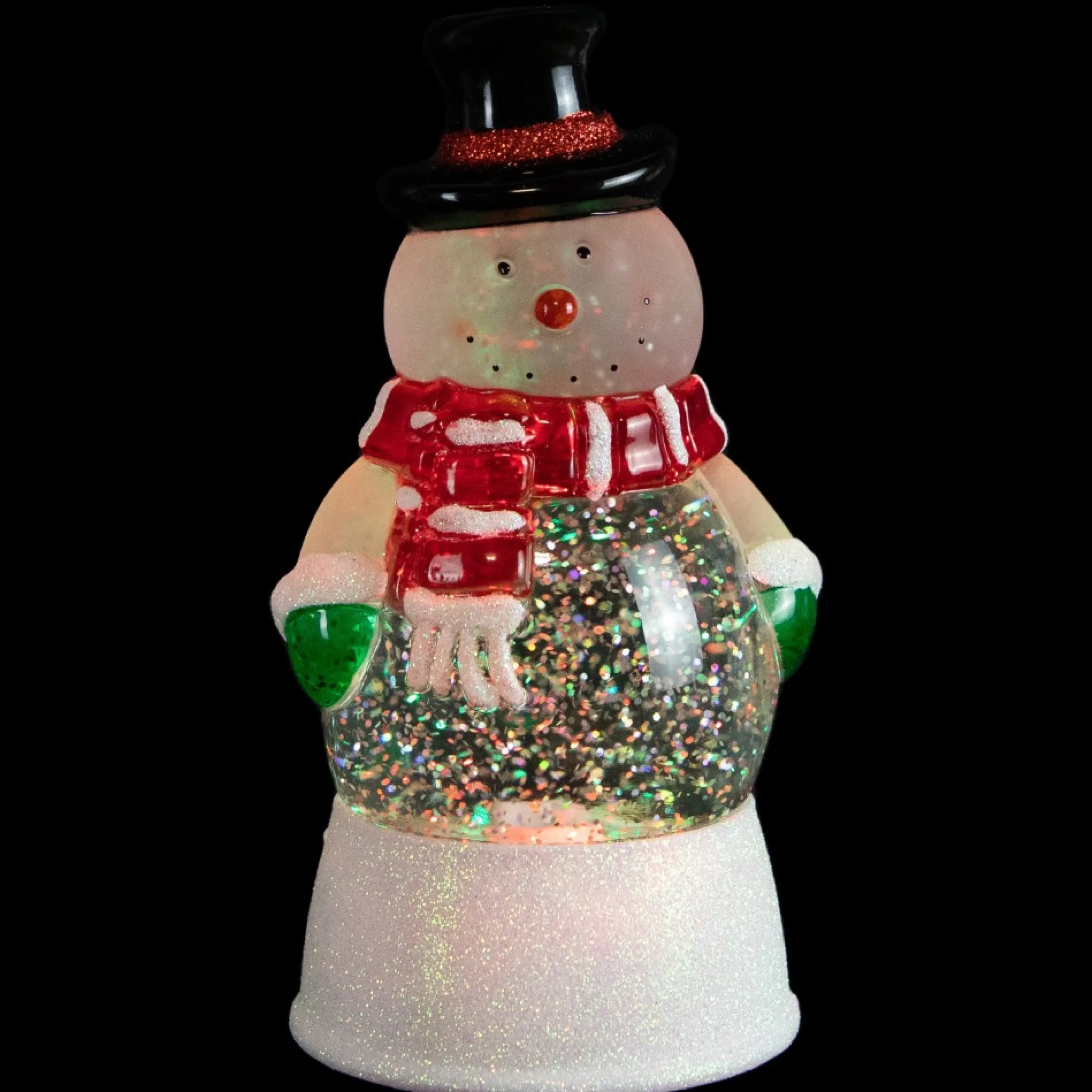 7" Led Lighted Color Changing Snowman Christmas Glittering Snow Dome