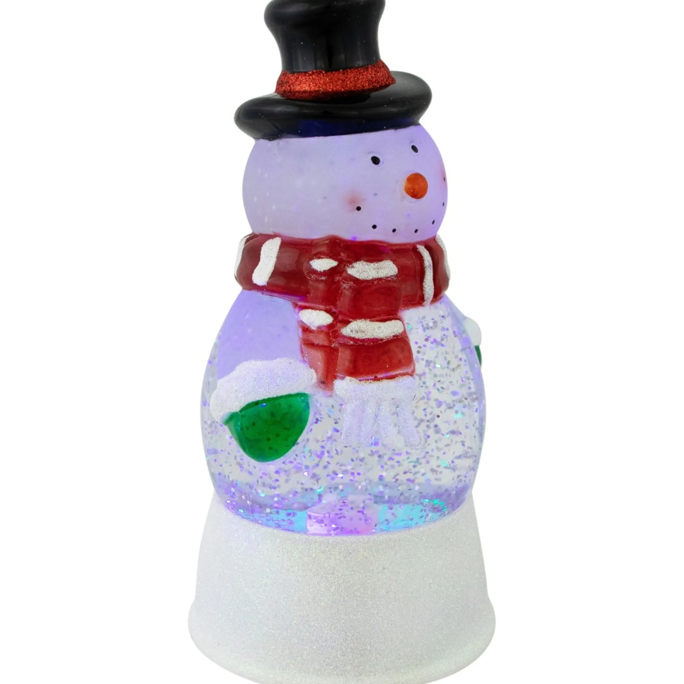 7" Led Lighted Color Changing Snowman Christmas Glittering Snow Dome