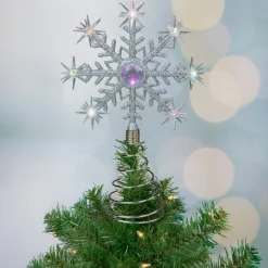 11" Led Lighted Coloring Changing Twinkling Snowflake Christmas Tree Topper