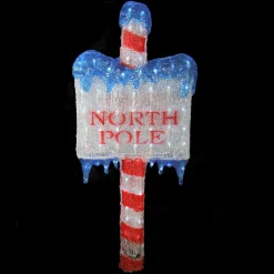 33" Led Lighted Commercial Grade Acrylic "North Pole" Christmas Sign Display Decoration