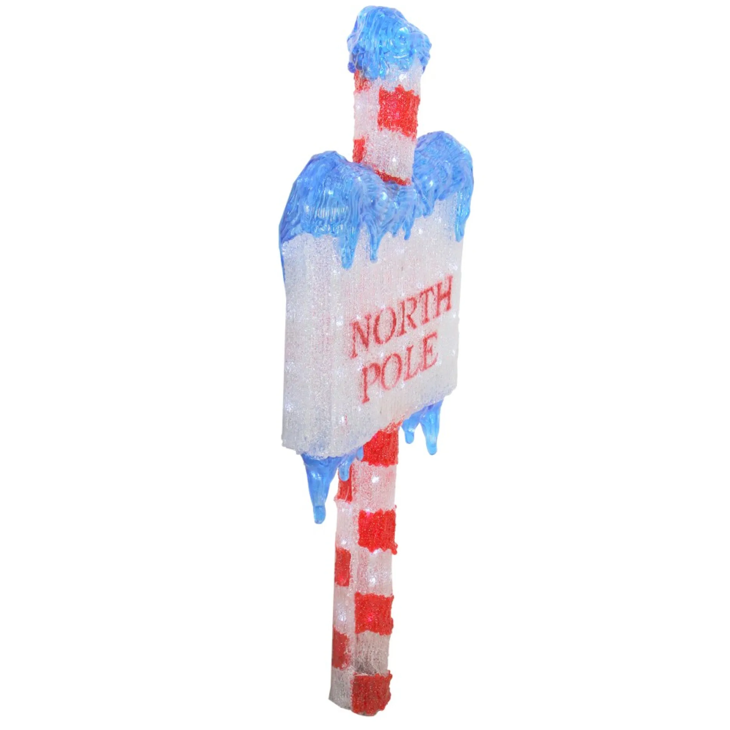 33" Led Lighted Commercial Grade Acrylic "North Pole" Christmas Sign Display Decoration