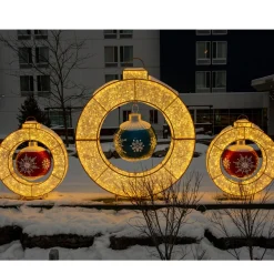 7.7' Led Lighted Commercial Grade Christmas Ornament Ring Display Decoration