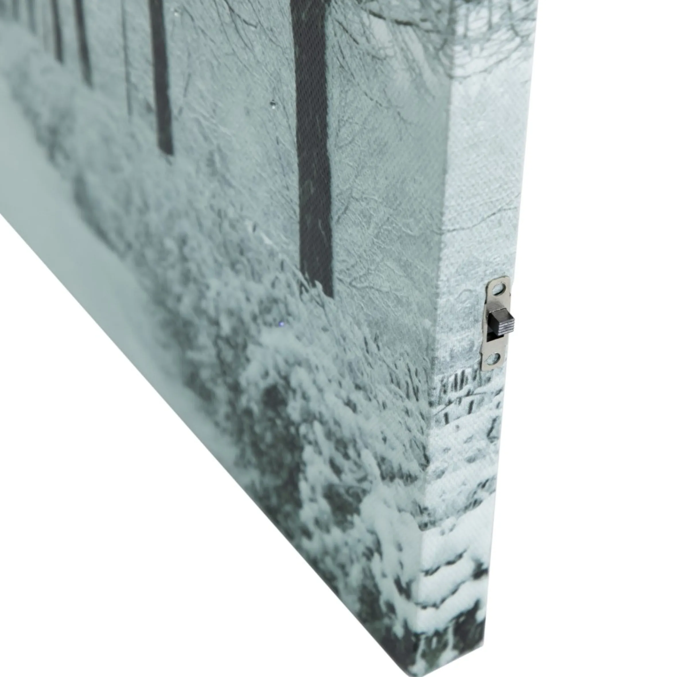 Led Lighted Fiber Optic Twinkling Snow Covered Tree Scene Canvas Wall Art 15.75" X 11.75"