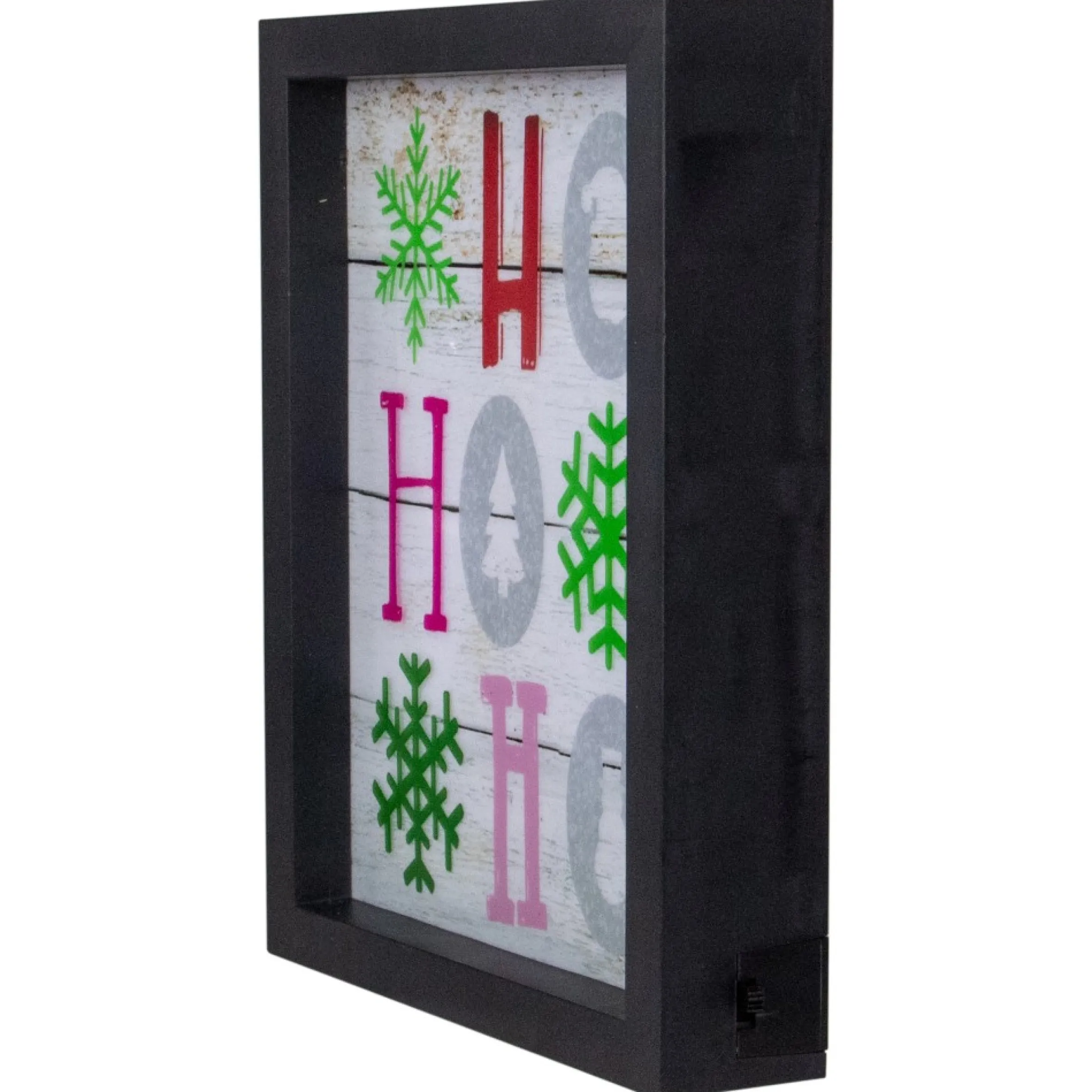 9" Led Lighted "Ho, Ho, Ho" With Snowflakes Christmas Wall Art