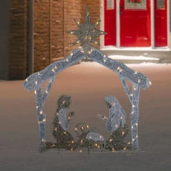 44" Led Lighted Holy Family Nativity Scene Outdoor Christmas Decoration