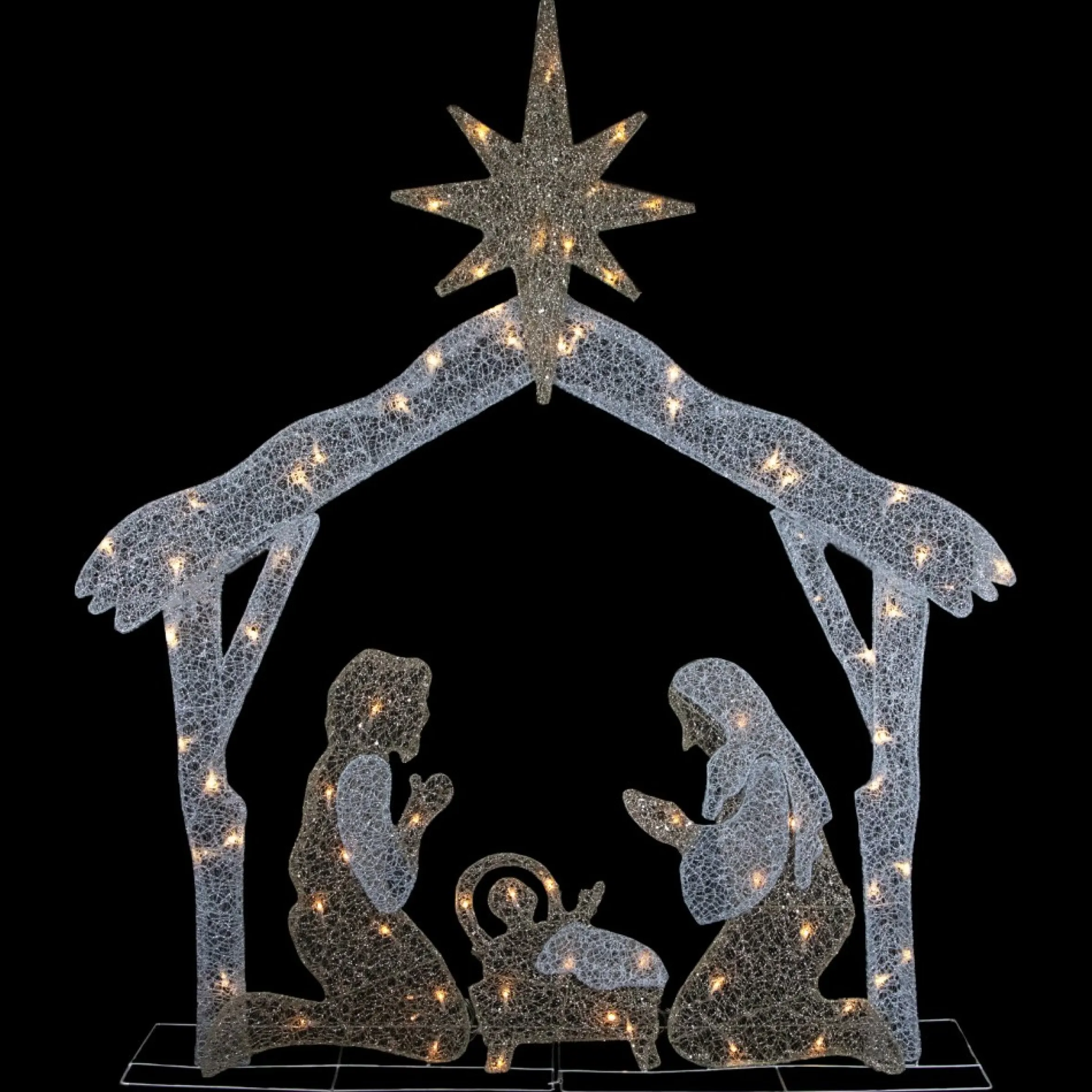 44" Led Lighted Holy Family Nativity Scene Outdoor Christmas Decoration