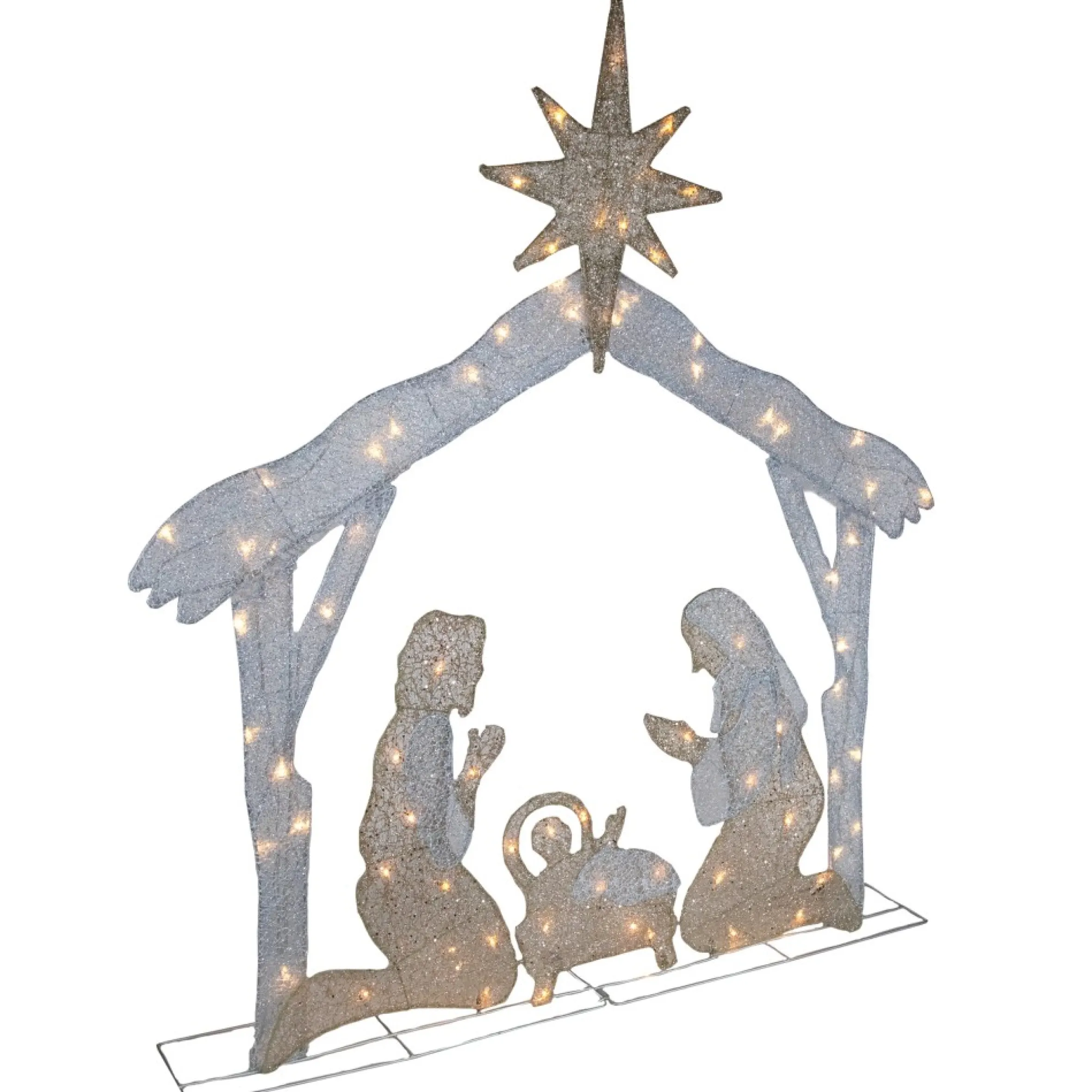 44" Led Lighted Holy Family Nativity Scene Outdoor Christmas Decoration
