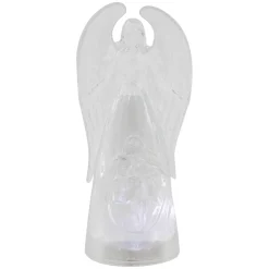 9" Led Lighted Icy Crystal Angel And Nativity Scene Christmas Figurine