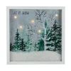 Led Lighted Let It Snow Winter Forest Christmas Canvas Wall Art 10" X 10"