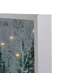 Led Lighted Let It Snow Winter Forest Christmas Canvas Wall Art 10