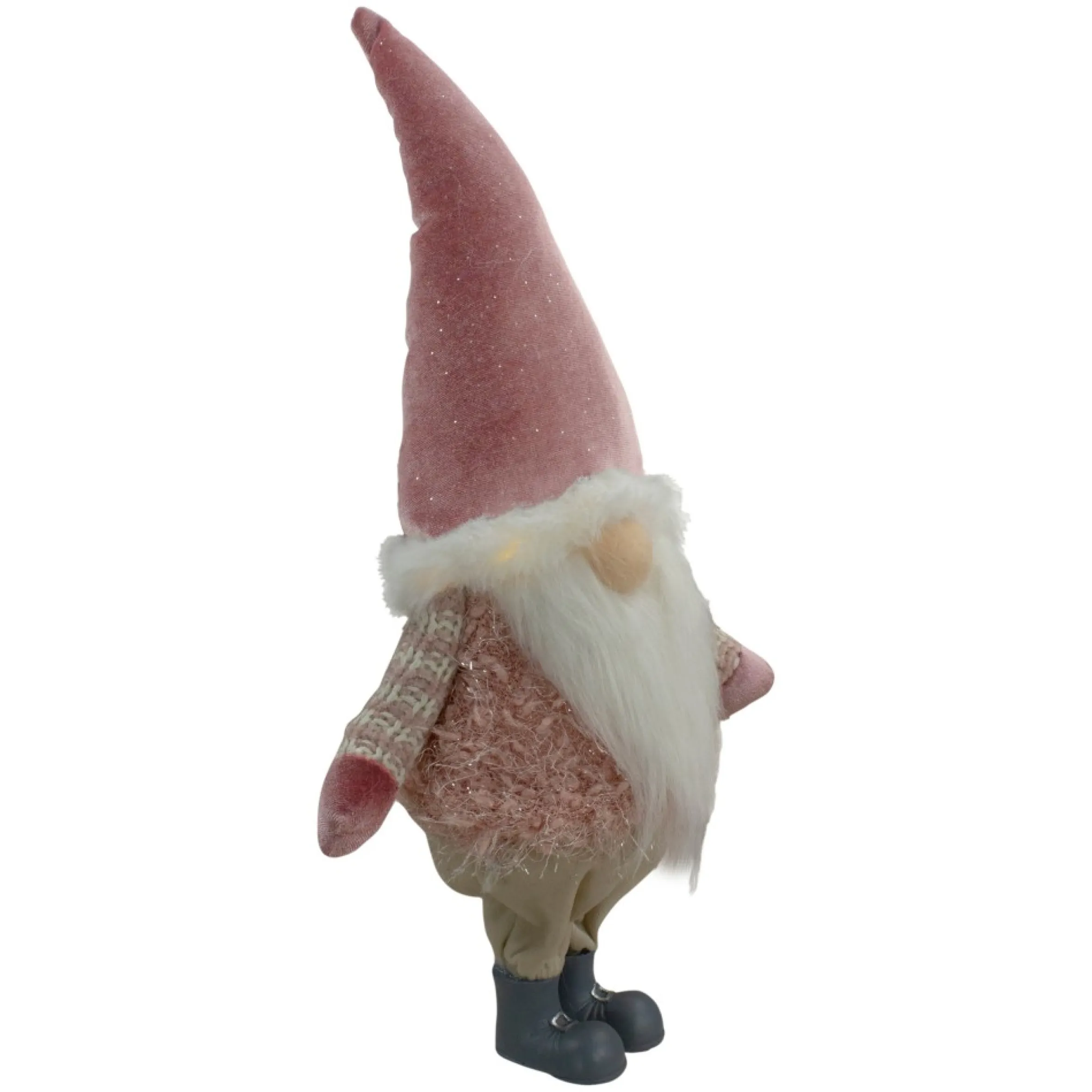16" Led Lighted Mauve Boy Gnome Christmas Figure