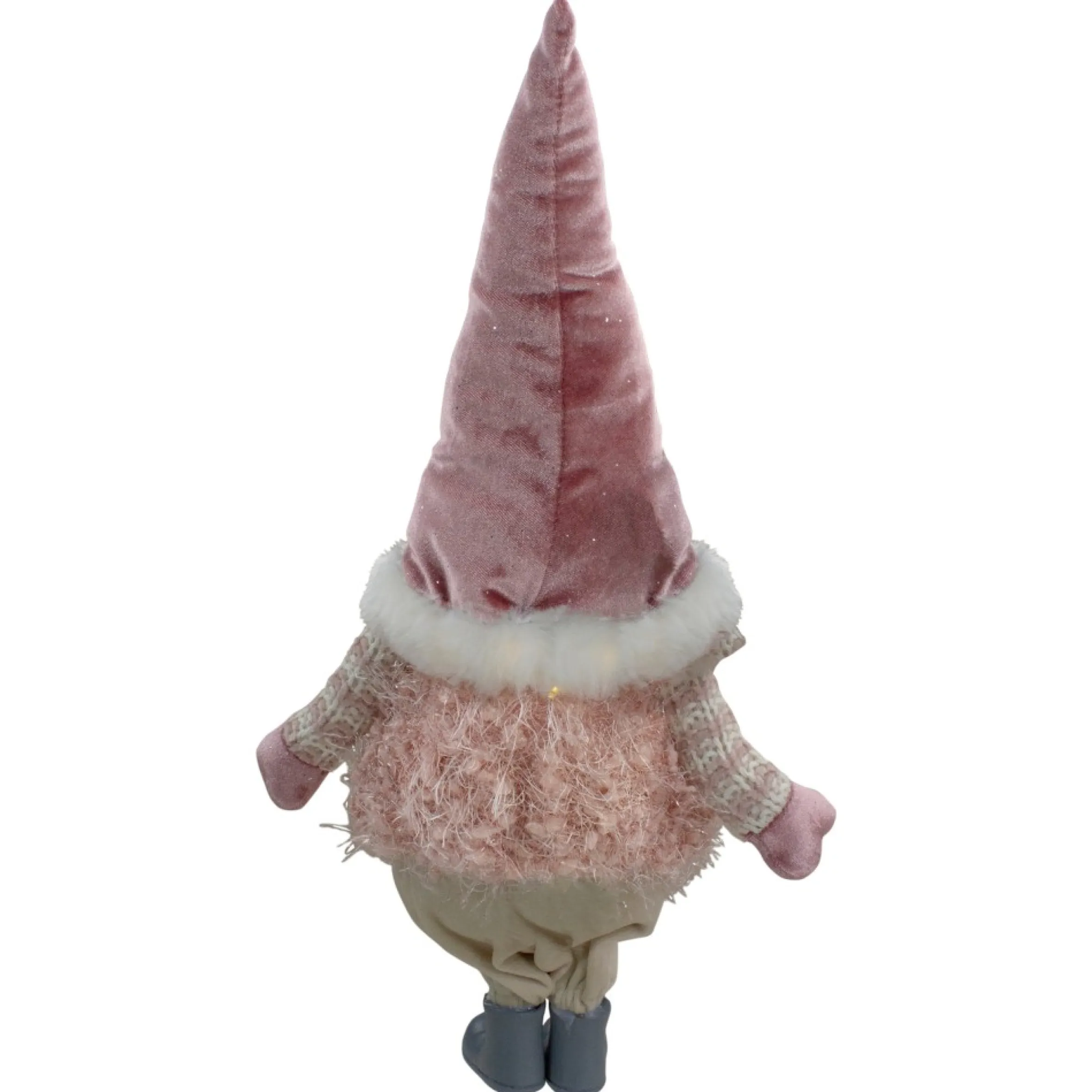 16" Led Lighted Mauve Boy Gnome Christmas Figure