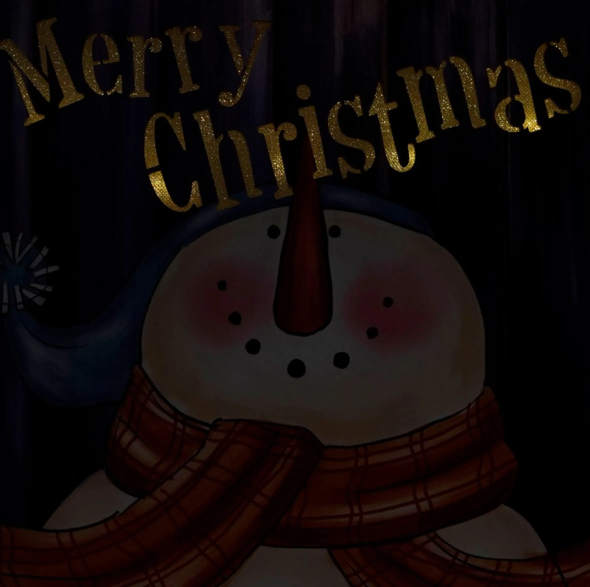 Led Lighted "Merry Christmas" Snowman Christmas Canvas Wall Art 11.75" X 11.75"
