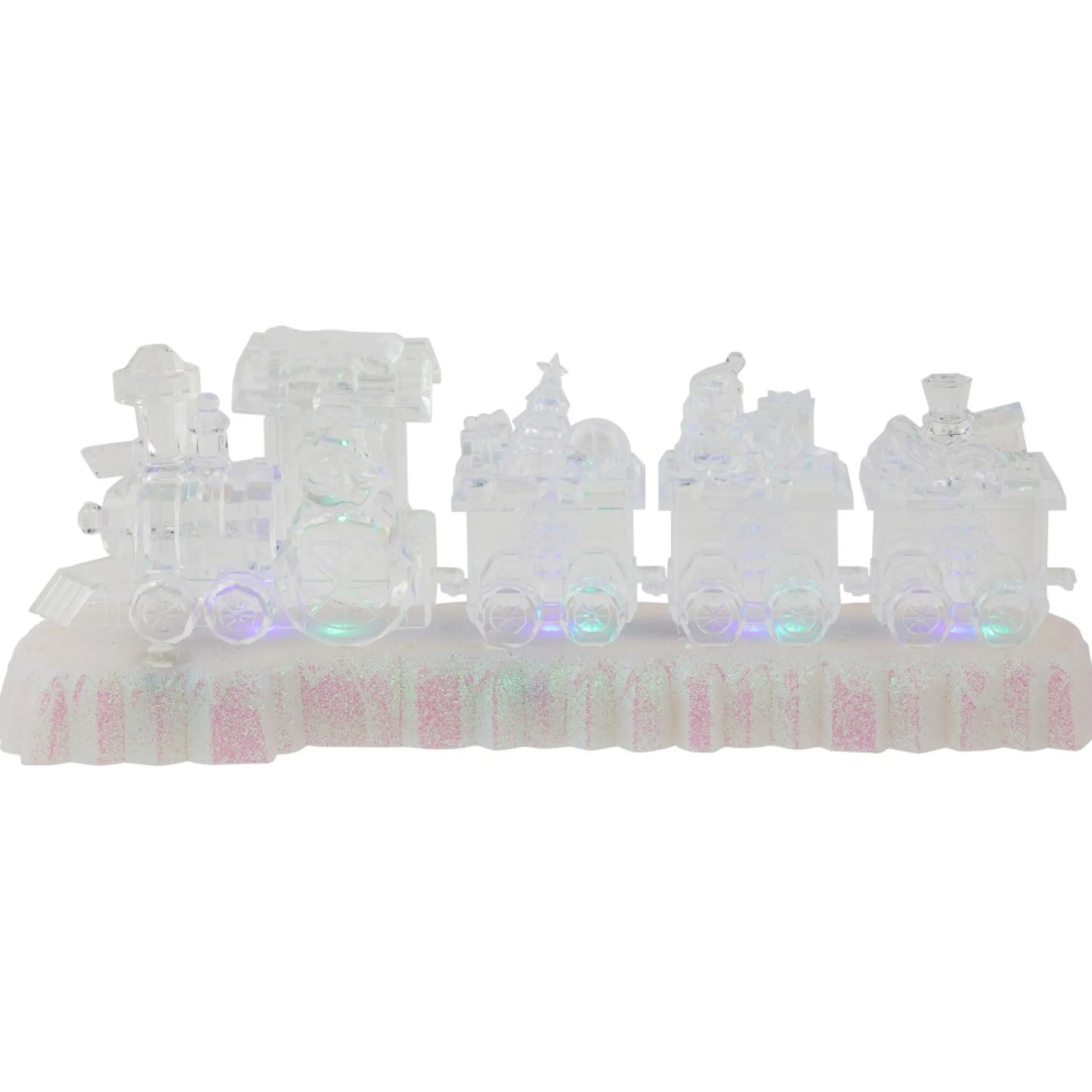 12" Led Lighted Musical Icy Crystal Locomotive Train Christmas Decoration