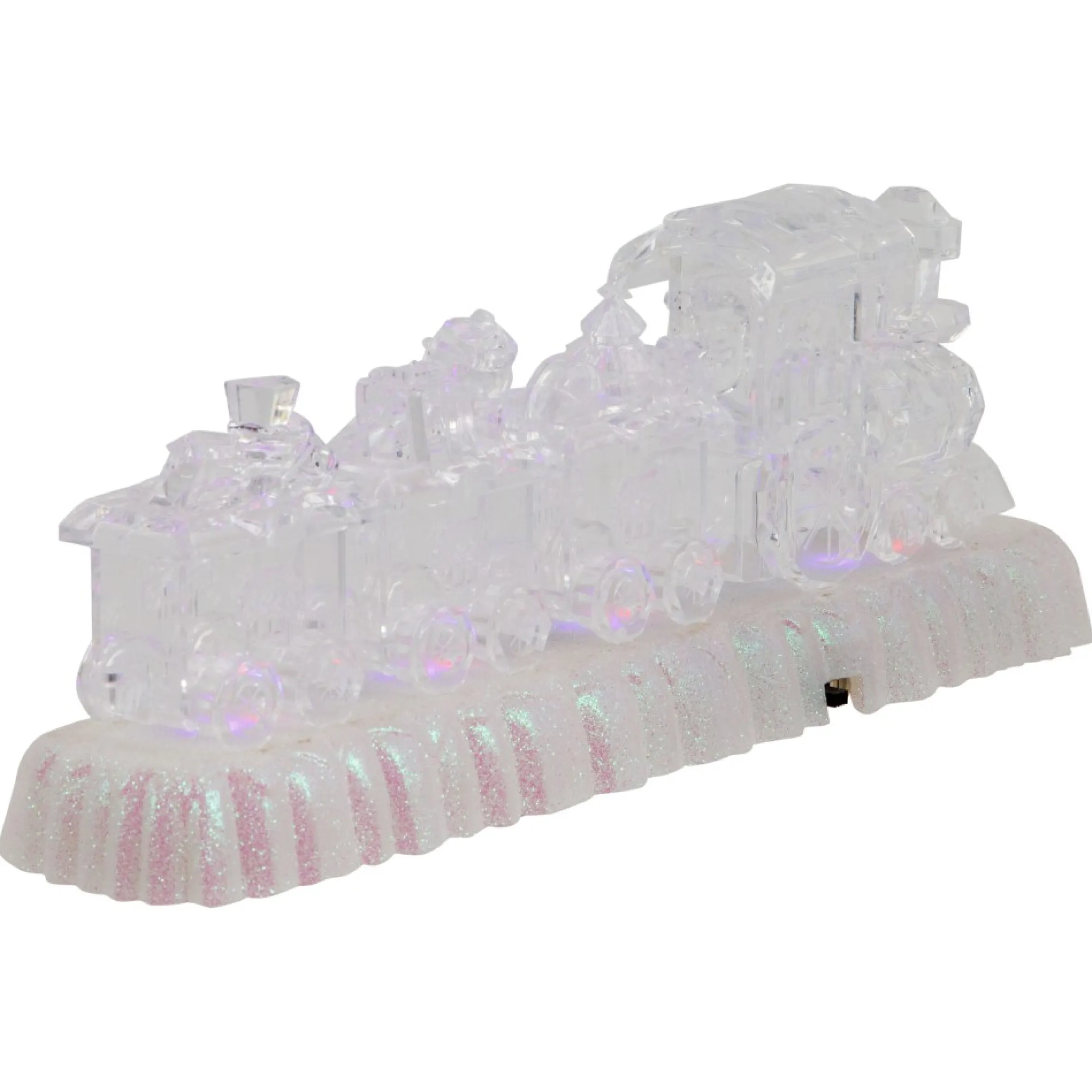 12" Led Lighted Musical Icy Crystal Locomotive Train Christmas Decoration