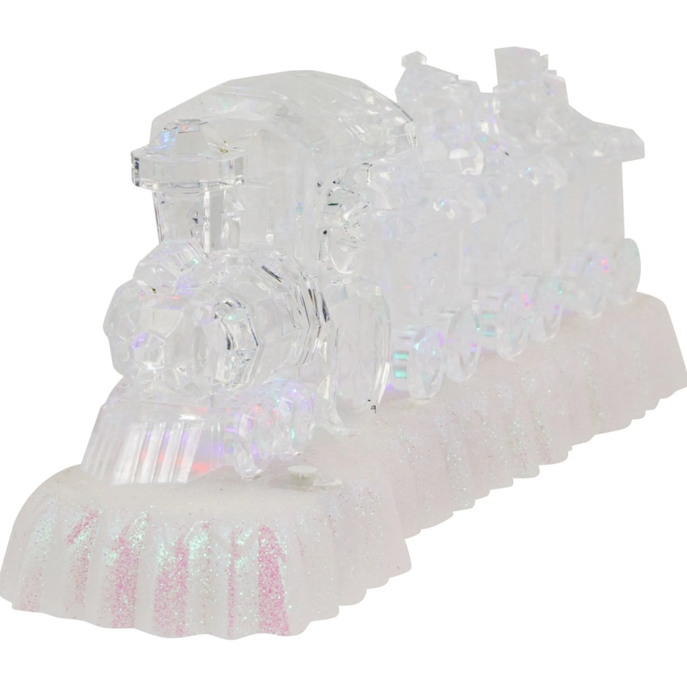 12" Led Lighted Musical Icy Crystal Locomotive Train Christmas Decoration