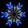 15" Led Lighted Pure White And Blue Snowflake Christmas Window Silhouette Decor