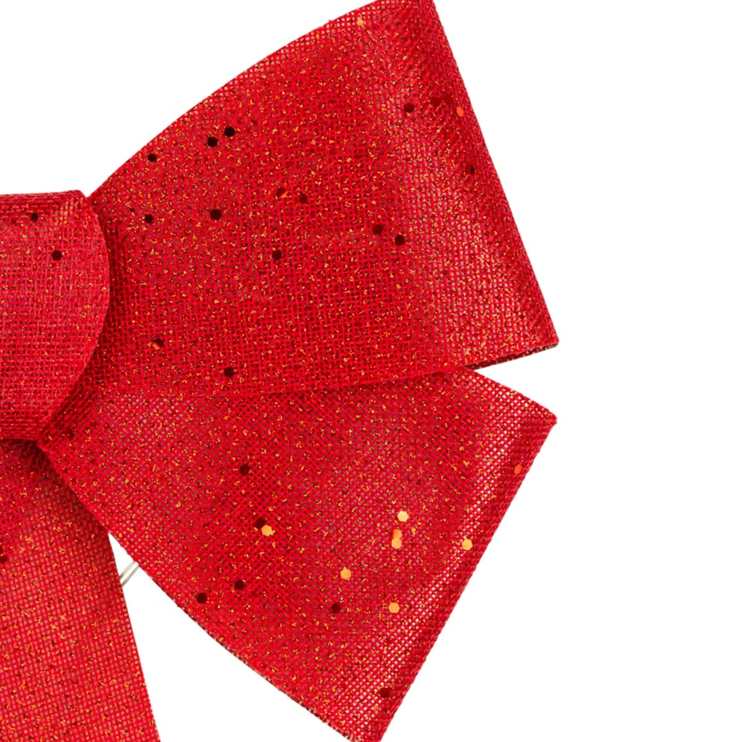 16" Led Lighted Red Burlap Bow Christmas Decoration With Color Changing Lights