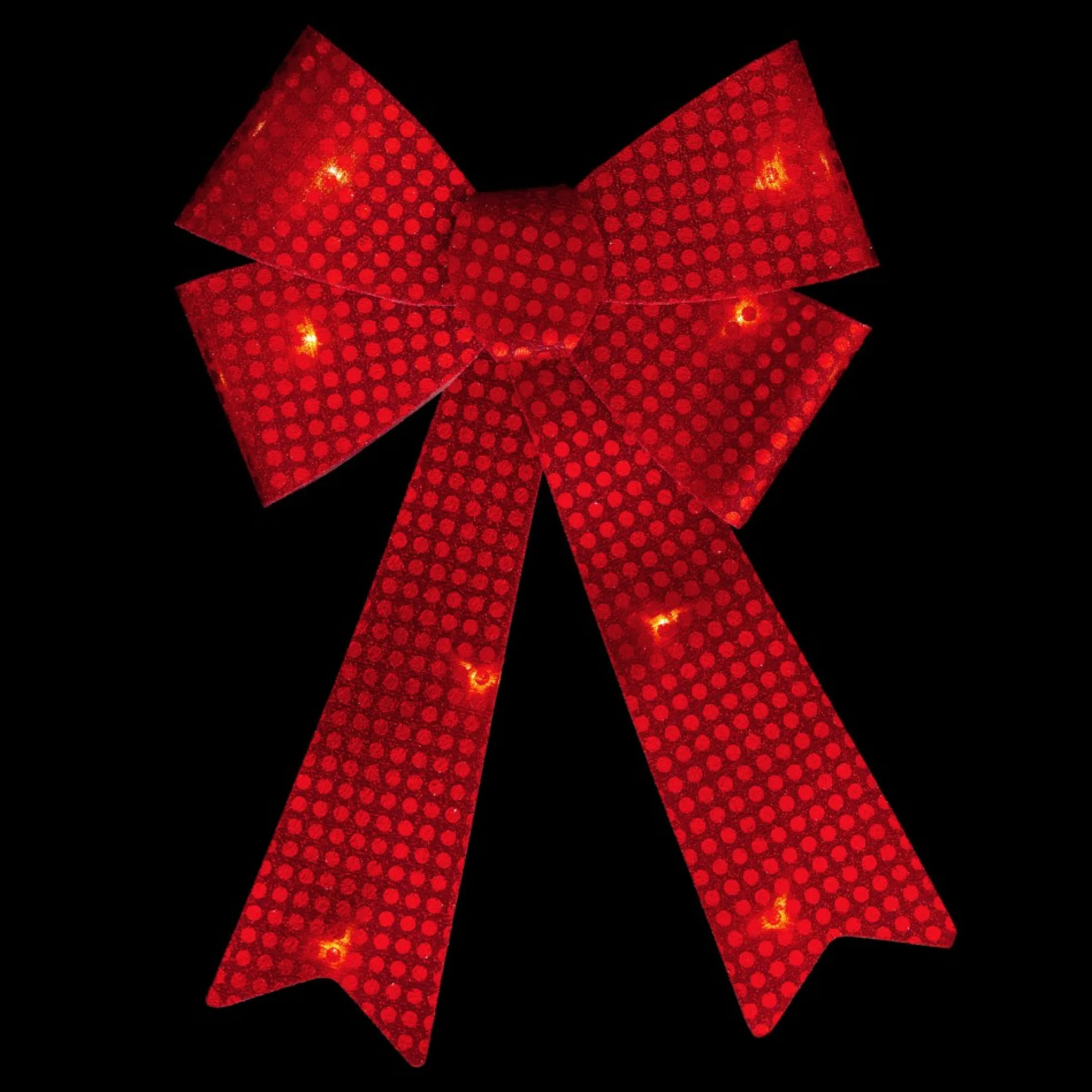 17.5" Led Lighted Red Sequin Bow Christmas Decoration