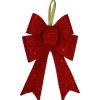 19" Led Lighted Red Tinsel Bow Christmas Decoration
