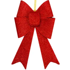 26" Led Lighted Red Tinsel Bow Christmas Decoration