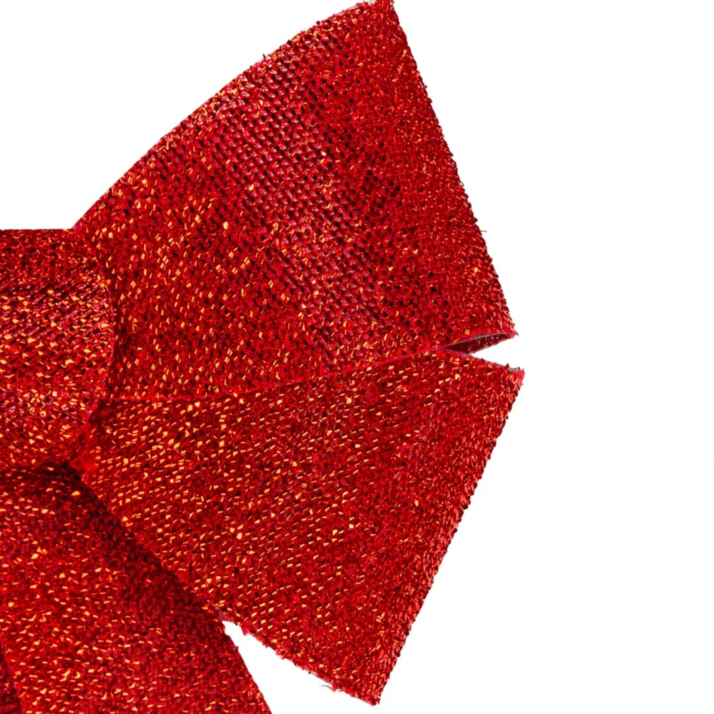 17" Led Lighted Red Tinsel Bow Christmas Decoration With Color Changing Lights