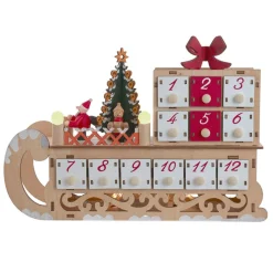 8.25" Led Lighted Santa Sleigh Christmas Advent Calendar