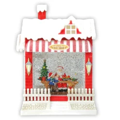 10" Led Lighted Santa's Toy Shop Building Christmas Decoration