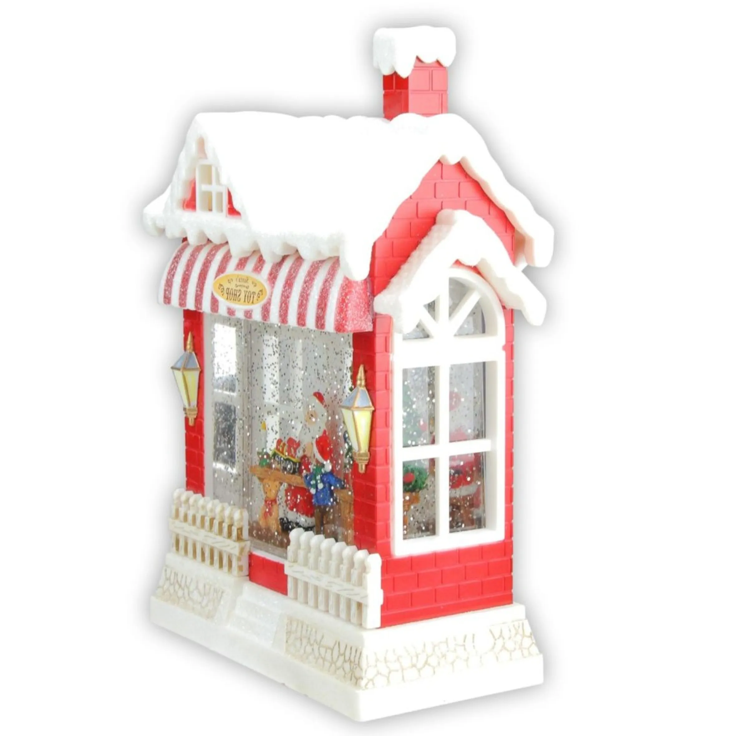 10" Led Lighted Santa's Toy Shop Building Christmas Decoration
