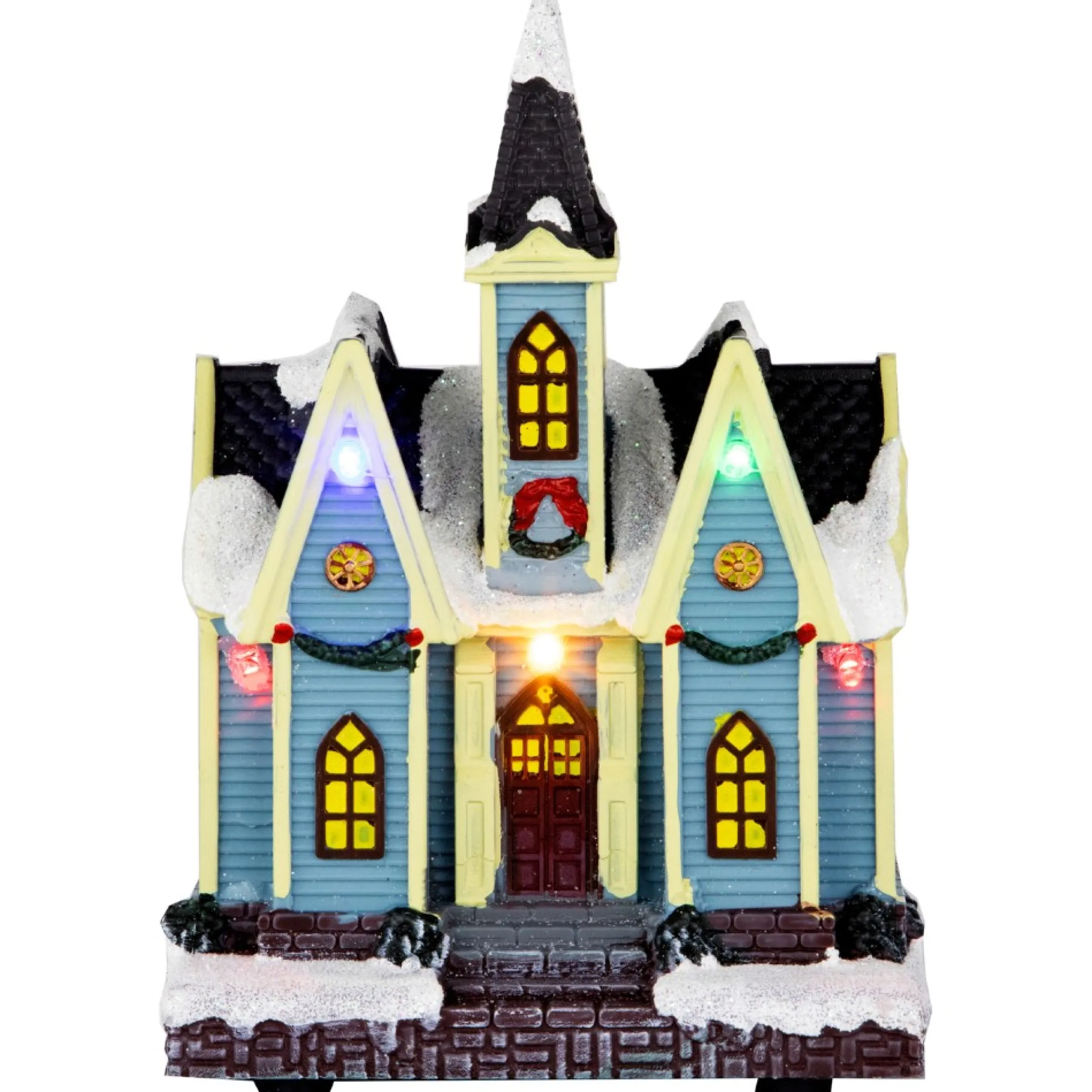 6" Led Lighted Snowy Church Christmas Village Display Piece