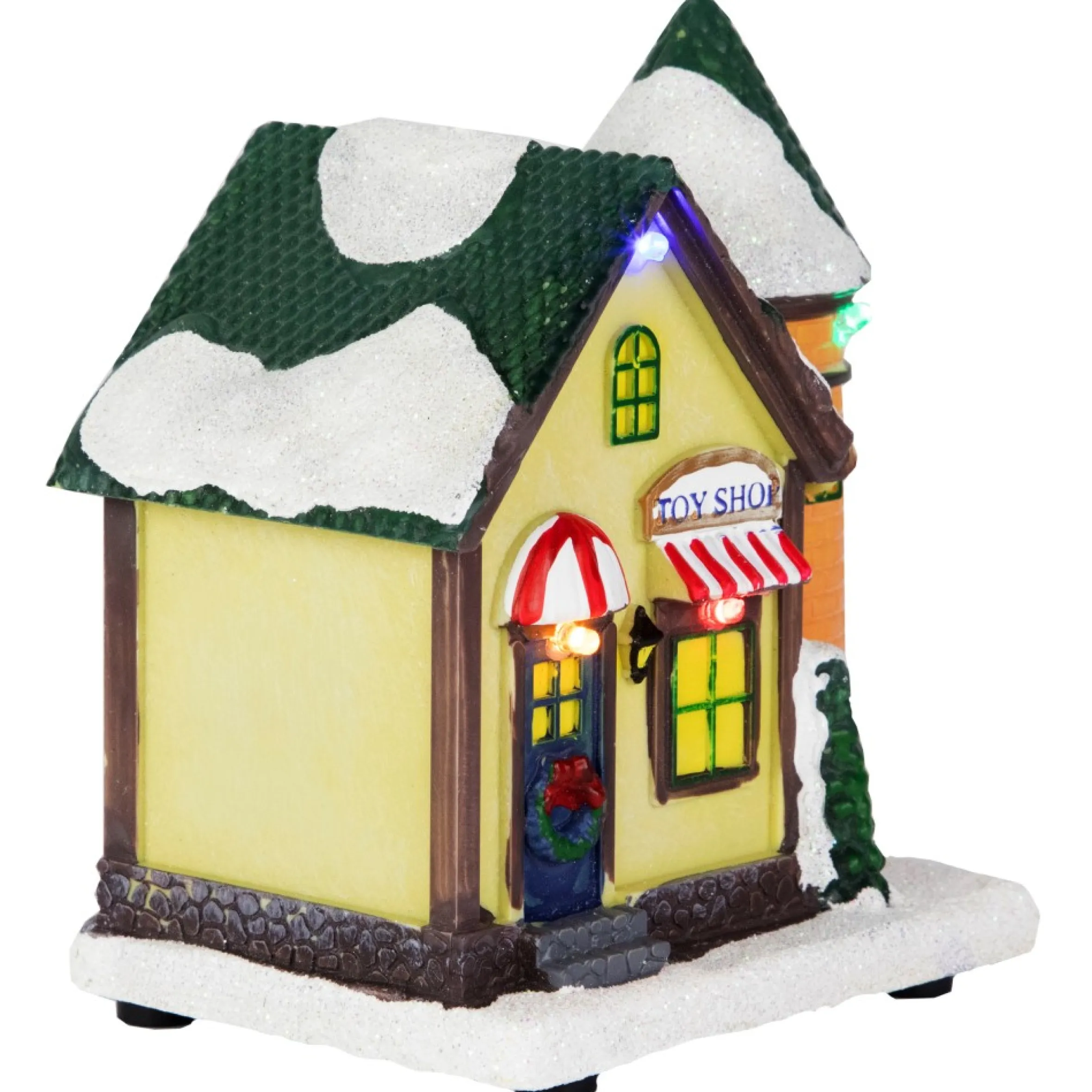 5" Led Lighted Snowy Toy Shop Christmas Village Display Piece