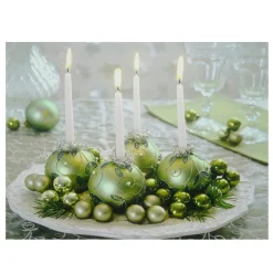 Led Lighted Sparkling Ornament Centerpiece Christmas Canvas Wall Art 11.75" X 15.75"
