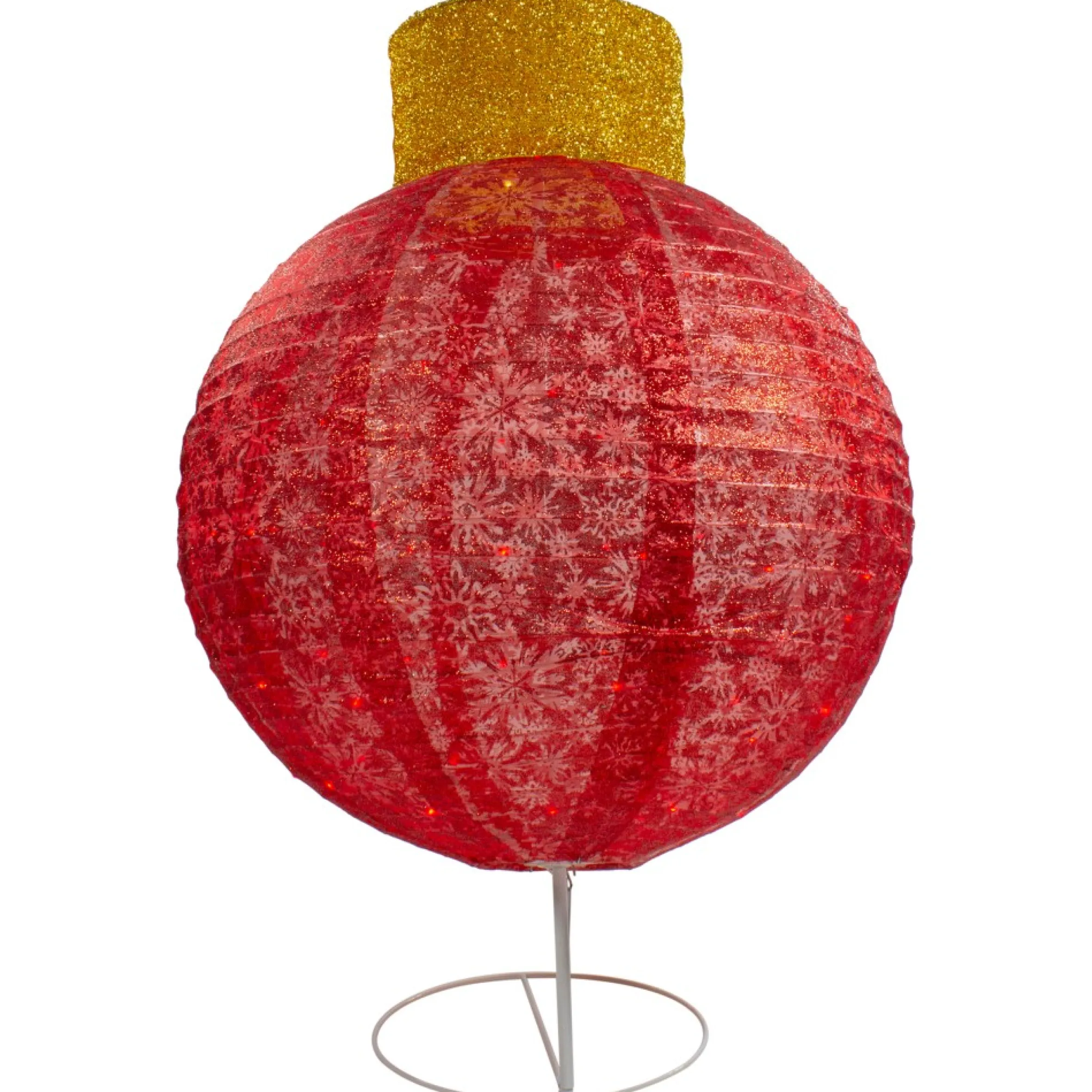 38" Led Lighted Twinkling Red Tinsel Ornament Outdoor Christmas Decoration