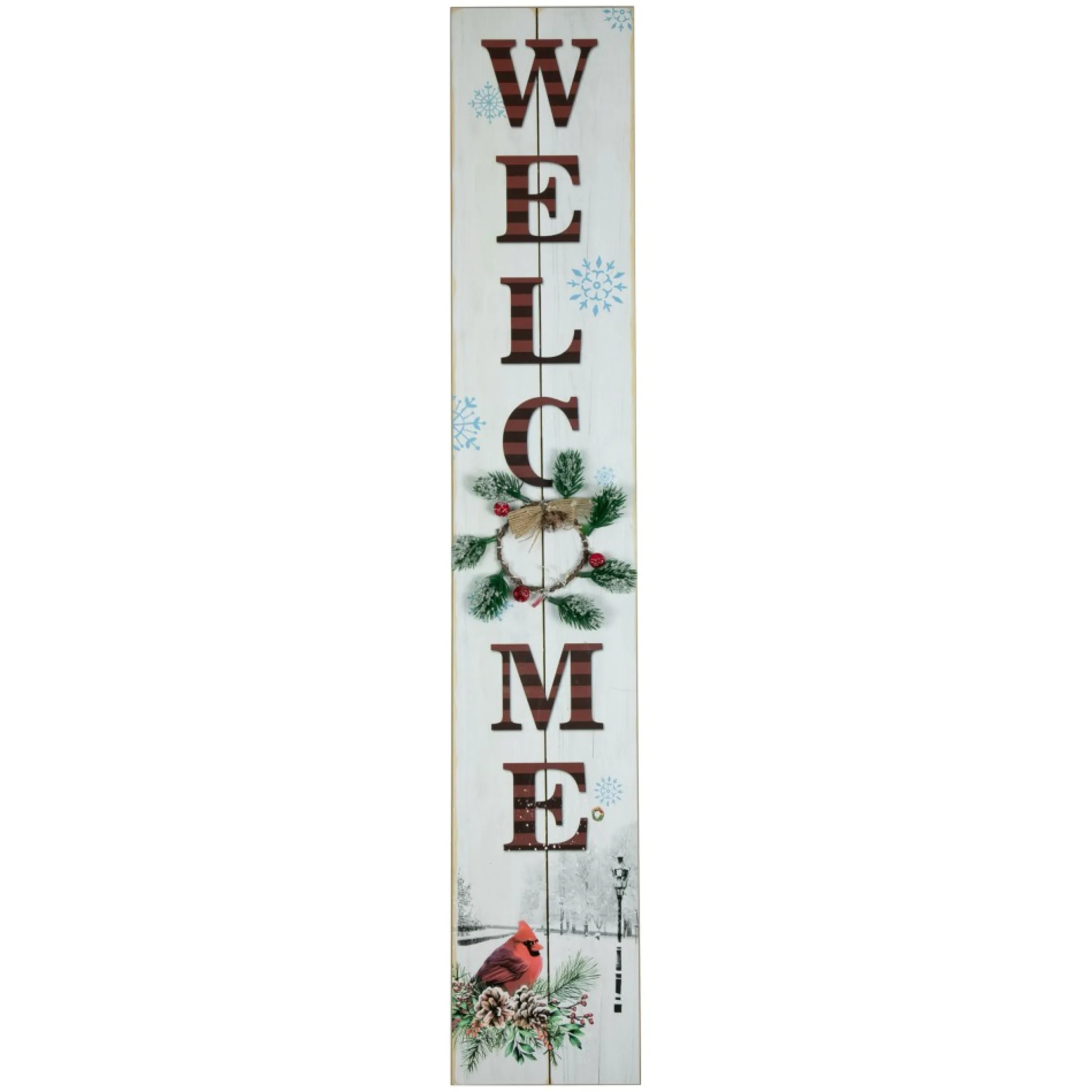 31.75" Led Lighted Welcome Sign With Cardinal Christmas Sign