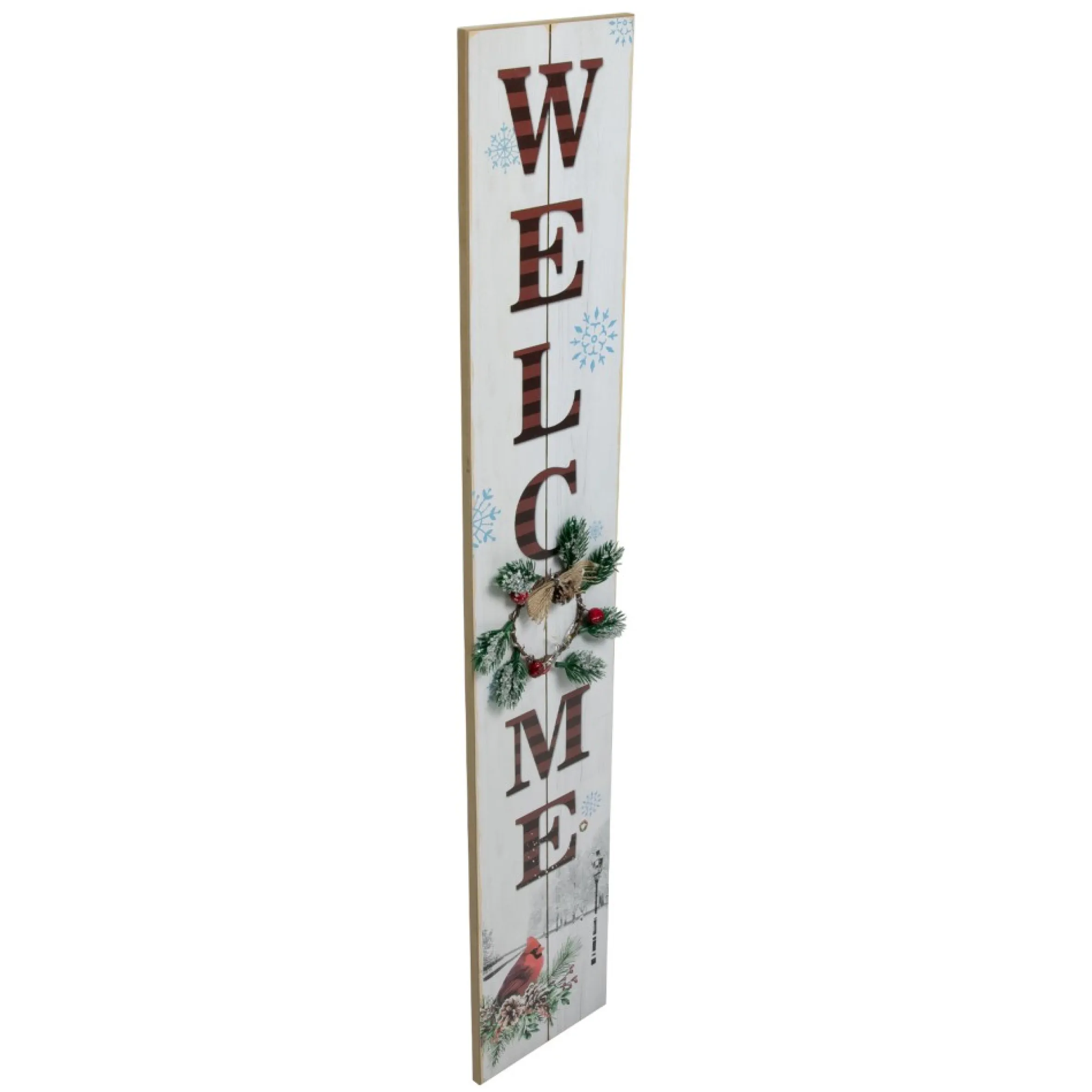 31.75" Led Lighted Welcome Sign With Cardinal Christmas Sign