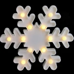 9.5" Led Lighted White Snowflake Christmas Marquee Sign