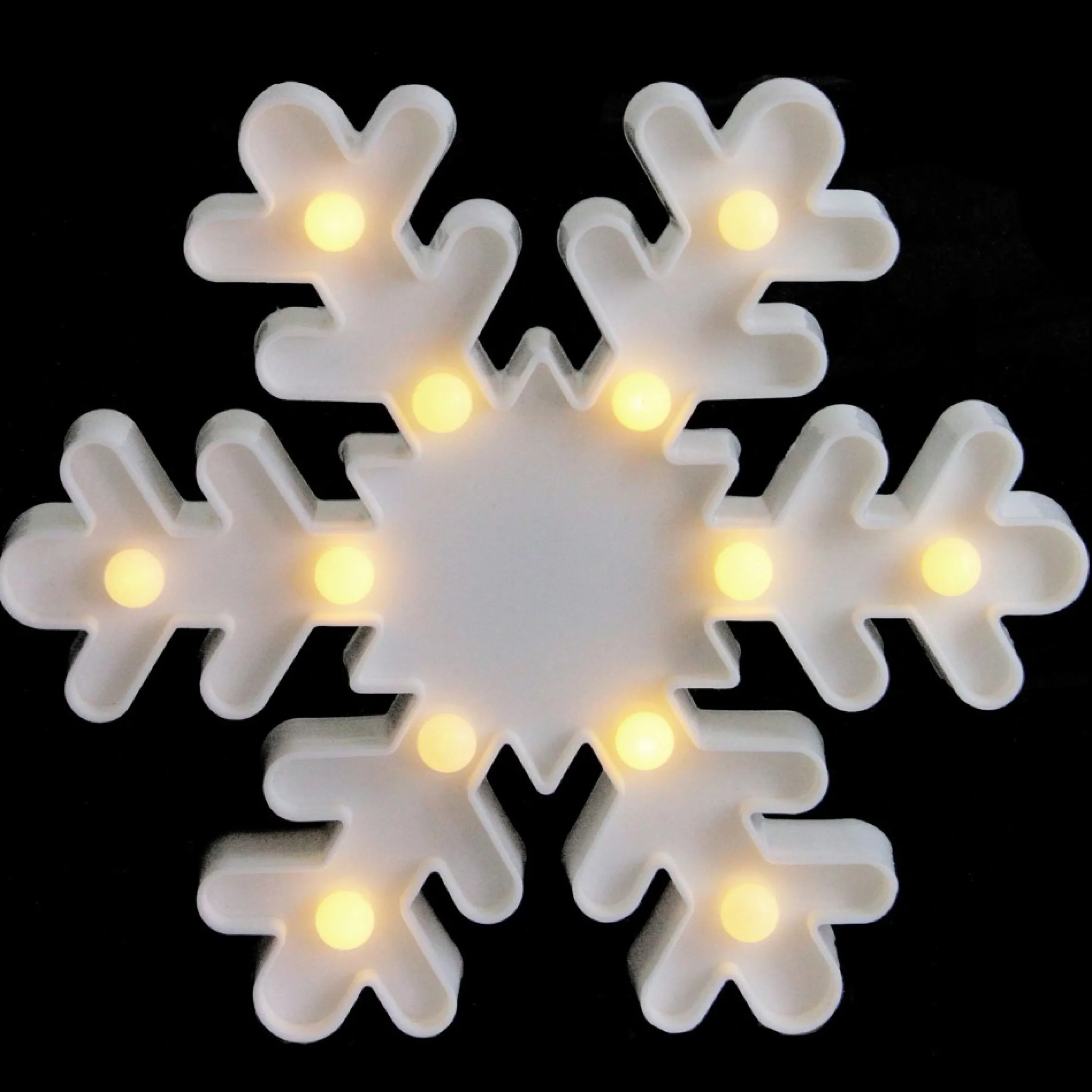 9.5" Led Lighted White Snowflake Christmas Marquee Sign
