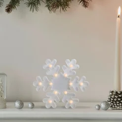 9.5" Led Lighted White Snowflake Christmas Marquee Sign